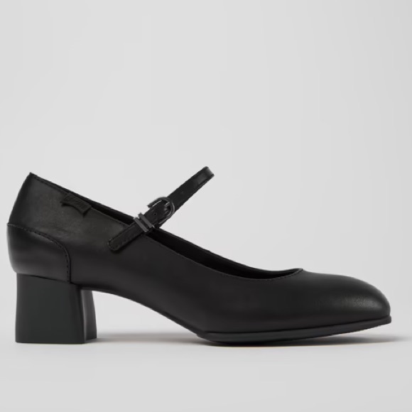 CAMPER Katie Women’s Mary Jane Block Heel Shoes, Black Leather EU 38 / US 8 - Picture 1 of 11